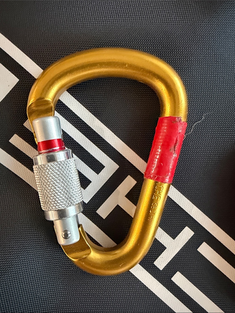 Two large screw lock carabiners